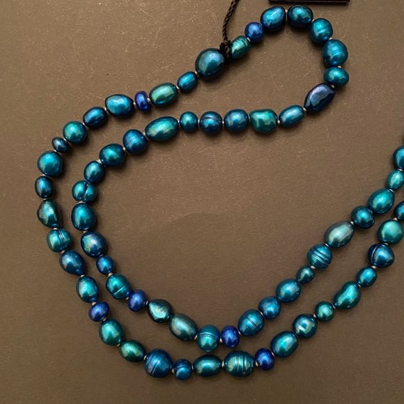 36" Honora Deep Blue Pearl Necklace, NWT - Picture 5 of 10